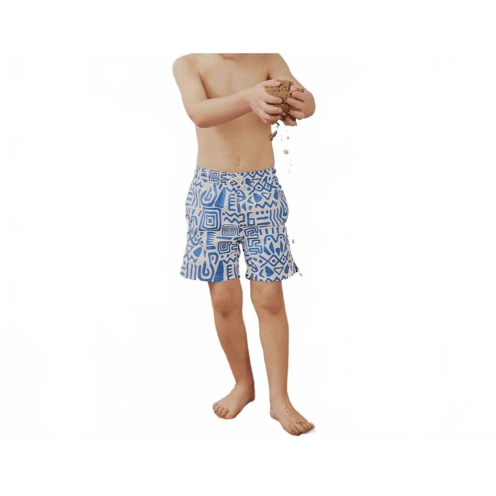 NEW MILES BABY boys patterned swimming trunks in blue/white